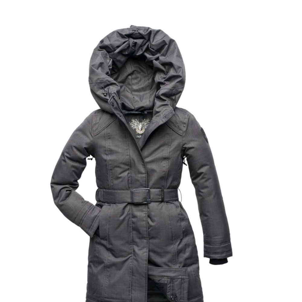 Women's Gray Hooded Puffer Coat
